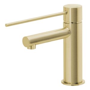Vivid Slimline Basin Mixer with Extended Lever - Brushed Gold