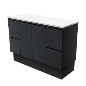 Fingerpull Satin Black 1200 Freestanding Cabinet on Kickboard