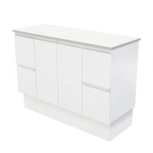 Fingerpull Satin White 1200 Freestanding Cabinet on Kickboard