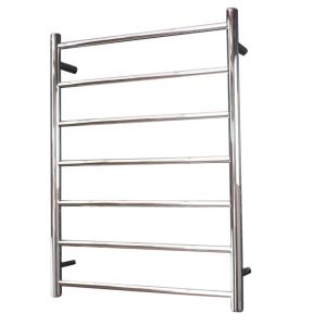 Low Voltage Round Heated Towel Rail 12V-RTR01LEFT Mirror Polished