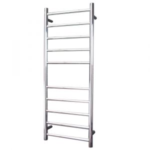 Low Voltage Round Heated Towel Rail 12V-RTR430LEFT Mirror Polished