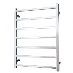 Low Voltage Square Heated Towel Rail 12V-STR01LEFT Mirror Polished