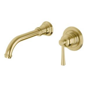 Cromford SwitchMix Wall Basin Mixer Set 200mm Fit-Off Kit - Brushed Gold