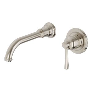 Cromford SwitchMix Wall Basin Mixer Set 200mm Fit-Off Kit - Brushed Nickel