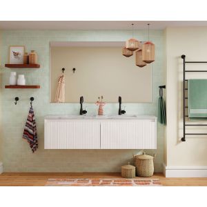 Alina Fluted 1500 Wall-Hung Cabinet Satin White