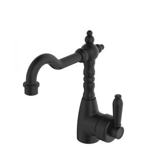 Eleanor Shepherds Crook Basin Mixer, Matte Black - 202103BL