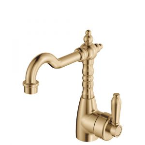 Eleanor Shepherds Crook Basin Mixer, Urban Brass - 202103UU