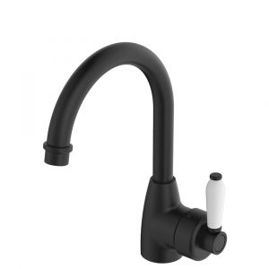 Eleanor Gooseneck Basin Mixer, Matte Black - 202104BK