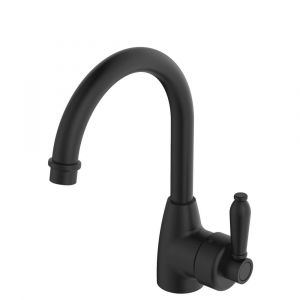 Eleanor Gooseneck Basin Mixer, Matte Black - 202104BL