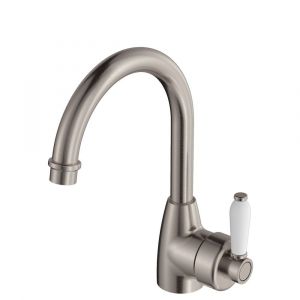 Eleanor Gooseneck Basin Mixer, Brushed Nickel - 202104BN