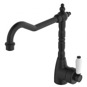 Eleanor Shepherds Crook Sink Mixer, Matte Black - 202105BK