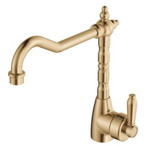 Eleanor Shepherds Crook Sink Mixer, Urban Brass - 202105UU