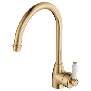 Eleanor Gooseneck Sink Mixer, Urban Brass - 202109UB