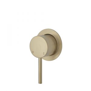 Kaya Wall Mixer, Small Round Plate, Urban Brass - 228101UB