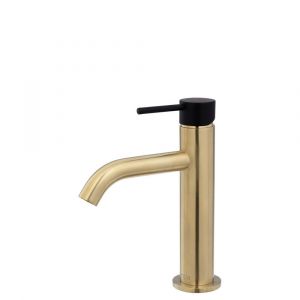 Kaya Basin Mixer, Urban Brass and Matte Black