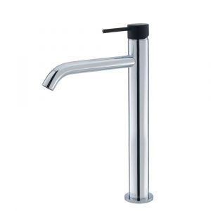 Kaya Tall Basin Mixer, Chrome and Matte Black