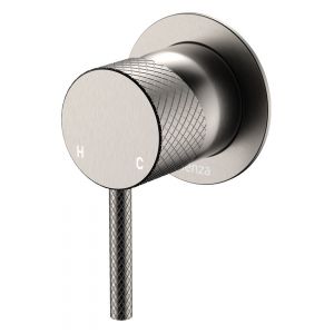 Axle Wall Mixer, Small Round Plate - Brushed Nickel