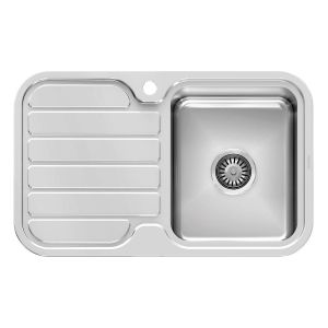 1000 Series Single Right Hand Bowl Sink with Drainer and Taphole
