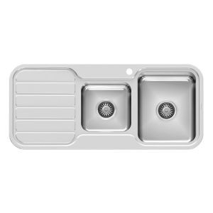 1000 Series 1 and 3/4 Right Hand Bowl Sink with Drainer and Taphole