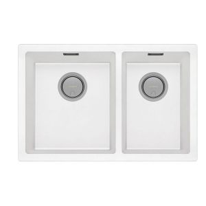5000 Series 1 and 3/4 Left Hand Bowl Sink - Matte White