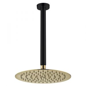 Kaya Shower Dropper Set, Matte Black and Urban Brass