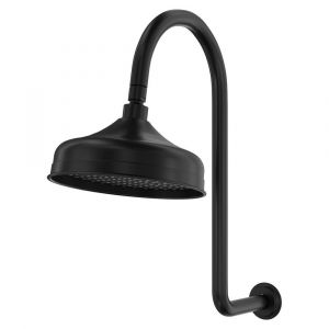 Lillian Wall Arm Shower Set, Matte Black