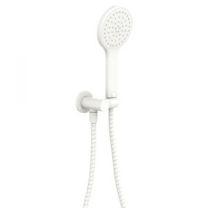 Kaya Hand Shower, Round Plate, Matte White