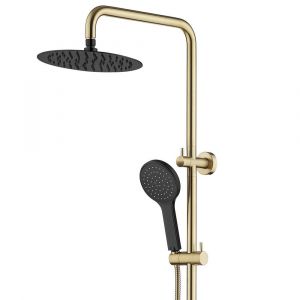 Kaya Twin Showers, Urban Brass and Matte Black