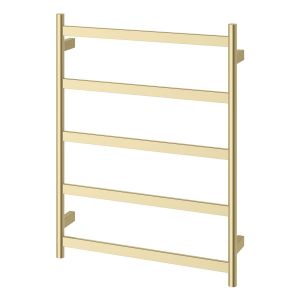 Five Flat Bar Heated Towel Ladder - Brushed Gold