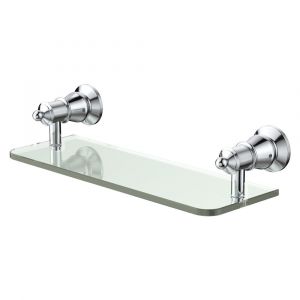 Lillian Glass Shelf, Chrome