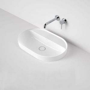 Caroma Liano II 600mm Pill Inset Basin with Tap Landing (0 Tap Hole) - White