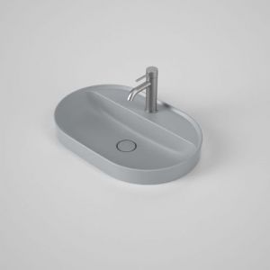 Caroma Liano II 600mm Pill Inset Basin with Tap Landing (1 Tap Hole) - Matte Grey