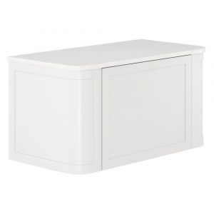 Mila Curved Satin White 900 Wall Hung Cabinet