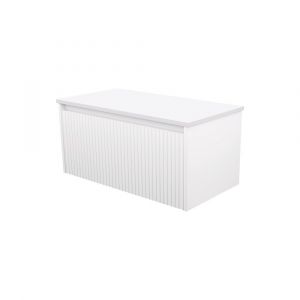 Alina Fluted 900 Wall-Hung Cabinet Satin White