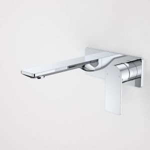 Urbane II 180mm Wall Basin/Bath Mixer, Rectangular Cover Plate - Chrome