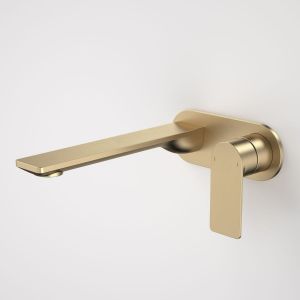 Urbane II 220mm Wall Basin/Bath Mixer, Round Cover Plate - Brushed Brass
