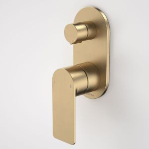 Urbane II Bath/Shower Mixer With Diverter, Round Cover Plate - Brushed Brass