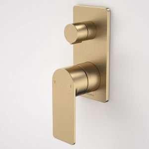 Urbane II Bath/Shower Mixer With Diverter, Rectangular Cover Plate - Brushed Brass