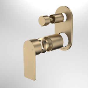 Urbane II Bath/Shower Mixer With Diverter Trim Kit, Round Cover Plate - Brushed Brass