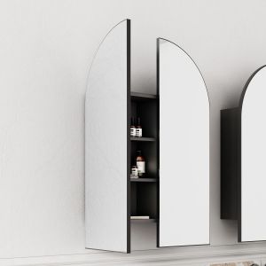Archied 600x900mm Shaving Cabinet in Matte Black