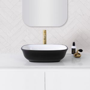 Grace Above Counter Basin Gloss White and Matte Black