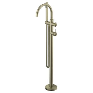Mica Freestanding Bath Mixer with Hand Shower, French Gold