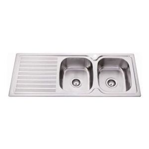 Traditionell BK118.1RSHB Double Bowl Sink 1TH Stainless Steel Right Hand Side