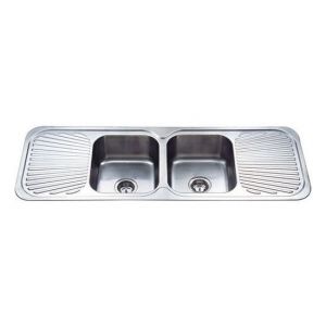 Traditionell BK138 Double Bowl with Double Drainer Sink 1TH Stainless Steel