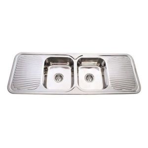 Traditionell BK150 Double Bowl with Double Drainer Sink 1TH Stainless Steel