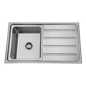 Traditionell Single Bowl Sink Square Corner 1TH Stainless Steel Left Hand Side