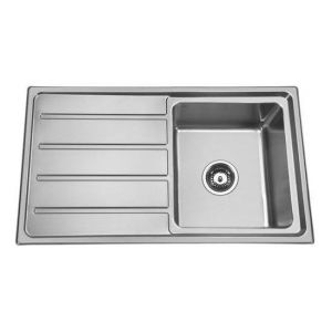 Traditionell Single Bowl Sink Square Corner 1TH Stainless Steel Right Hand Side