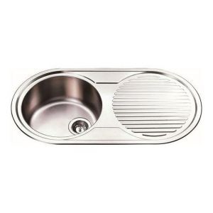 Traditionell Round Single Bowl Sink with 1TH Stainless Steel Left Hand Side