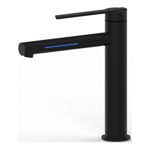 Litcht Tower Basin Mixer with LED Matte Black