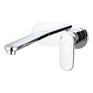 Oval Wall Basin/Bath Mixer with Spout Chrome